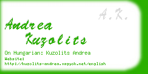 andrea kuzolits business card